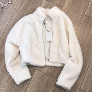 NWT Cropped Fuzzy Sweater